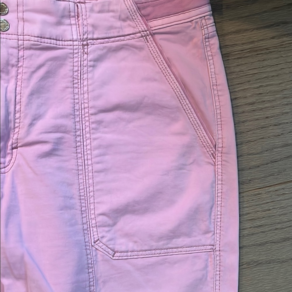 White House Black Market Pink Cropped or straight cargo style Pants - Picture 6 of 11